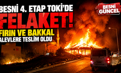 Besni'de Korku Dolu Anlar! TOKİ Konutlarında Büyük Yangın