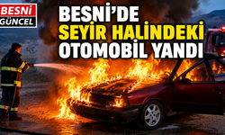 Besni'de Yanan Araca İtfaiye Müdahale Etti