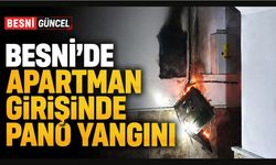 Besni'de Apartman Girişinde Pano Yangını