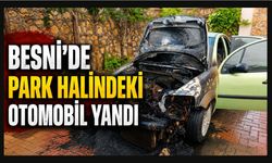 Besni'de Park Halindeki Otomobil Yangını Korkuttu