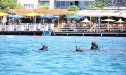 Bodrum denizinden 250 kilogram atık toplandı