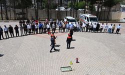 Derik'te yangın ve tahliye tatbikatı