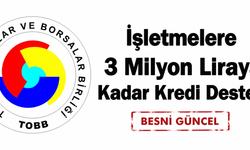 İşletmelere 3 Milyon Liraya Kadar Kredi Desteği