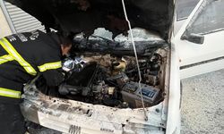 İslahiye'de Park Halindeki Otomobilde Yangın Çıktı
