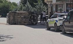 Nusaybin'de devrilen hafif ticari aracın sürücüsü yaralandı