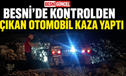Besni'de otomobil kontrolden çıkarak kaza yaptı