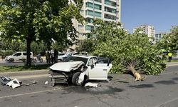 Diyarbakır'da devrilen otomobildeki 2 kişi yaralandı