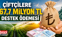 Çiftçilere 67,7 Milyon TL Destek Ödemesi