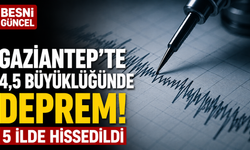 Gaziantep'te 4,5 Büyüklüğünde Deprem