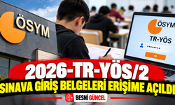 2026-TR-YÖS/2 sınava giriş belgeleri erişime açıldı