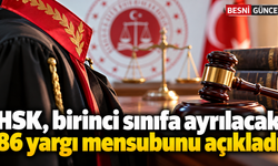 HSK, birinci sınıfa ayrılacak 86 yargı mensubunu açıkladı