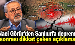 Naci Görür, Şanlıurfa depremine ilişkin açıklama yaptı