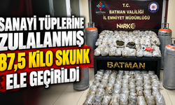 Sanayi Tüplerine Zulalanmış 87,5 Kilo Skunk Ele Geçirildi