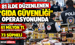 81 ilde gıda operasyonu: 73 şüpheli hakkında işlem yapıldı
