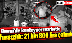 Besni’de konteyner markette hırsızlık: 21 bin 800 lira çalındı