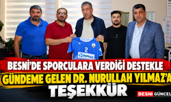 Besni Gençlik Spor Kulübü’nden Dr. Yılmaz’a teşekkür