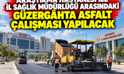 Hastane ile İl Sağlık Müdürlüğü arasında asfalt çalışması