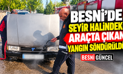 Besni Kurşunlu Camii Köprüsü’nde Araç Yangını
