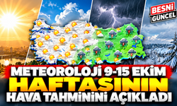 Meteoroloji 9-15 Ekim Haftasının Hava Tahminini Açıkladı