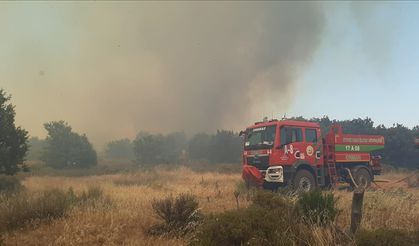 Çanakkale'de ormanlık alana sıçrayan yangına müdahale ediliyor