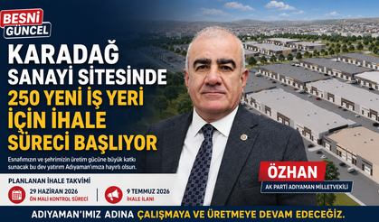 Karadağ Sanayi Sitesinde 250 Yeni İş Yeri İçin İhale Süreci Başlıyor
