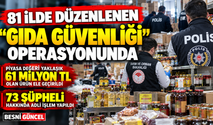 Gıda güvenliği operasyonunda 61 milyon TL’lik ürün ele geçirildi