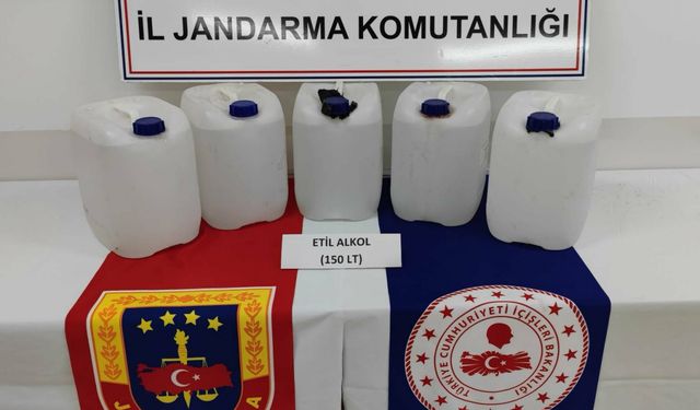 İl Jandarma Komutanlığı 150 litre etil alkol ele geçirdi