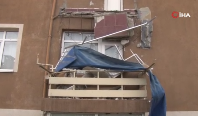Balkonu çöken 6 katlı binanın tahliyesine karar verildi