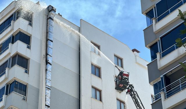 İş yerine ait bacada çıkan yangın söndürüldü