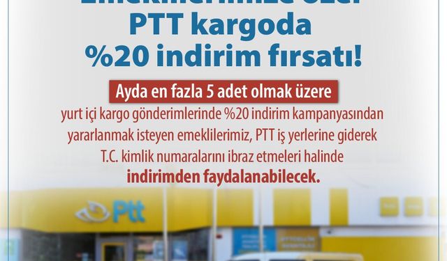 Emeklilere PTT kargoda indirim kampanyası