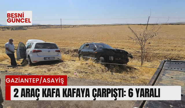 2 Araç kafa kafaya çarpıştı: 6 yaralı