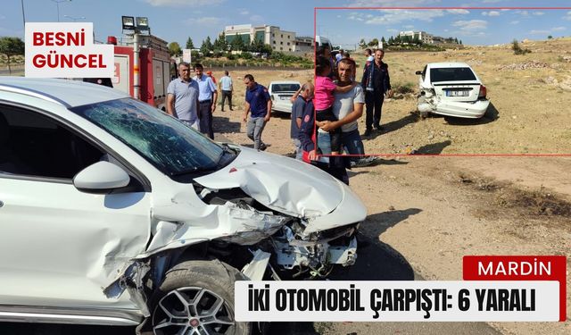 İki otomobil çarpıştı: 6 yaralı