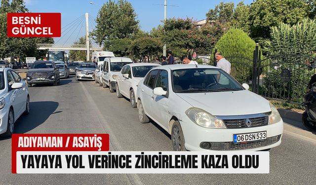 Yayaya yol verince zincirleme kaza oldu