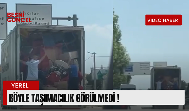 Nakliye firması taşımacılığıyla görenleri hayrete düşürdü