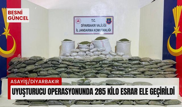 Uyuşturucu Operasyonunda 285 Kilo Esrar Ele Geçirildi