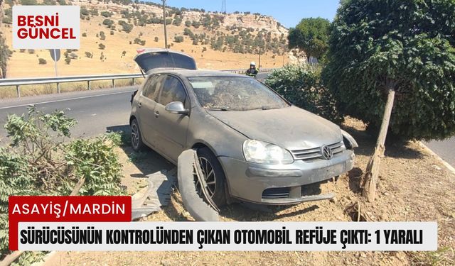 Kontrolünden çıkan otomobil refüje çıktı: 1 yaralı