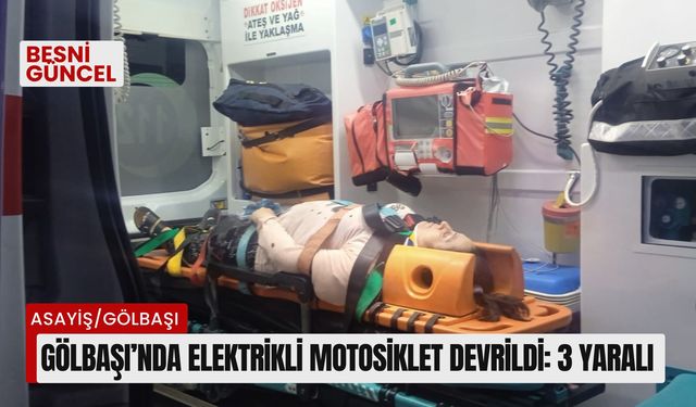 Gölbaşı’nda elektrikli motosiklet devrildi: 3 yaralı