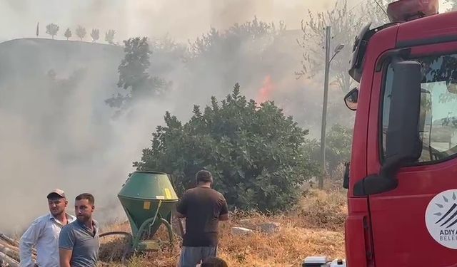 Adıyaman'da yangını söndürmek isteyen traktör devrildi