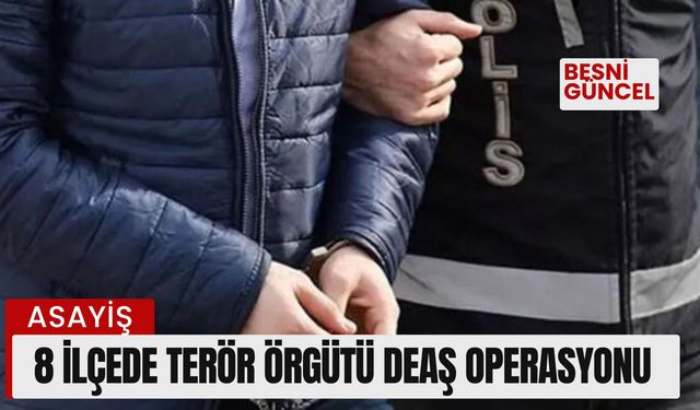 8 İlçede terör örgütü DEAŞ operasyonu: 9 gözaltı