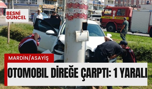 Direksiyon hakimiyetini kaybetti direğe çarptı