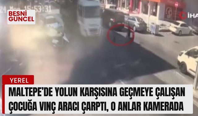 Yolun karşısına geçmeye çalışan çocuğa vinç aracı çarptı!