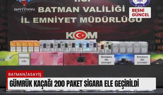 Gümrük kaçağı 200 paket sigara ele geçirildi