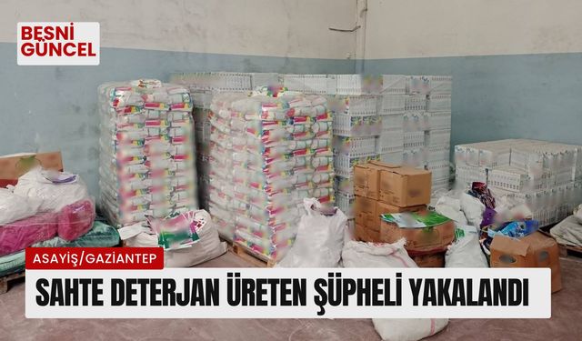 Sahte deterjan üreten şüpheli yakalandı