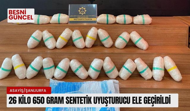 26 Kilo 650 gram sentetik uyuşturucu ele geçirildi