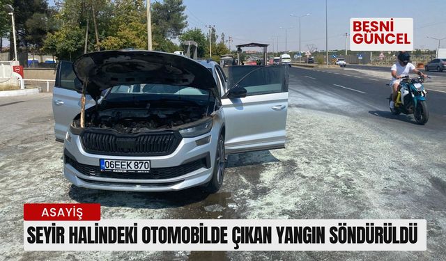 Seyir halindeki otomobilde çıkan yangın söndürüldü