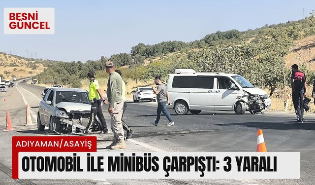 Gölbaşı'nda otomobil ile minibüs çarpıştı: 3 yaralı