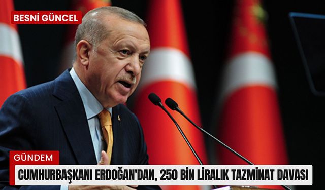 Cumhurbaşkanı Erdoğan'dan, 250 bin liralık tazminat davası