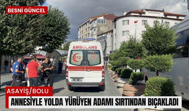 Annesiyle yolda yürüyen adamı sırtından bıçakladı