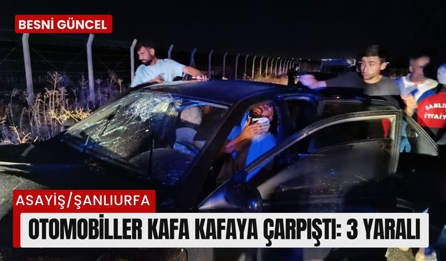 Otomobiller kafa kafaya çarpıştı: 3 yaralı