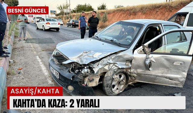 Kahta'da iki otomobilin çarpıştığı kazada 2 kişi yaralandı